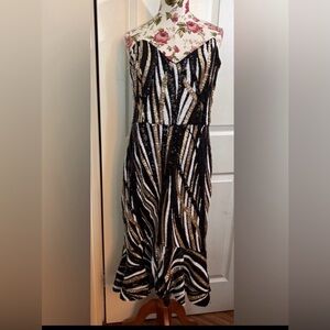 Guess Elegant Black and Gold strapless Sequin Dress